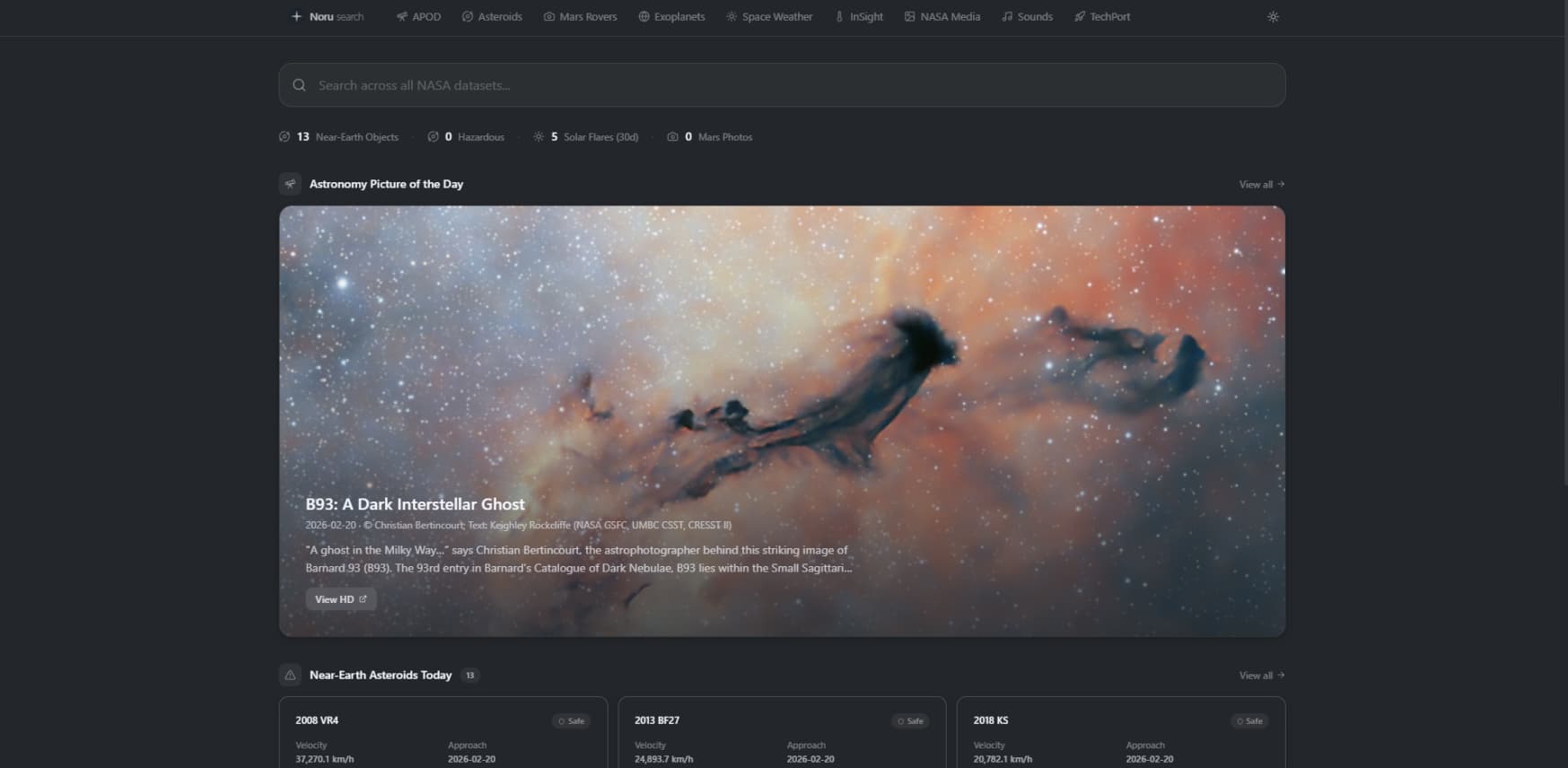 Noru Search, captura 1